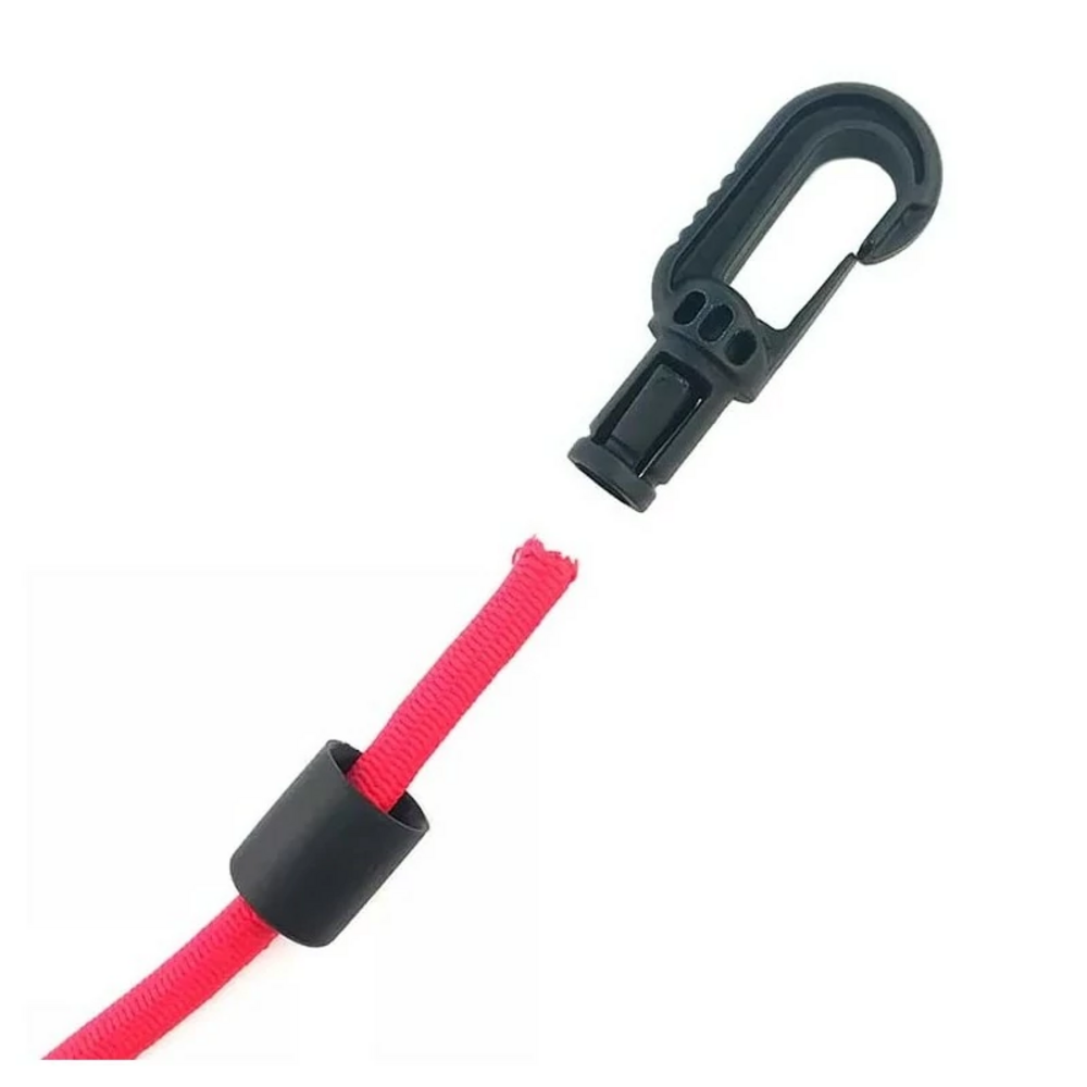 Fixation rapide du crochet mousqueton autobloquant sur un sandow