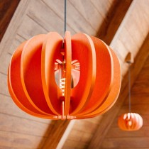 lampe acoustique en feutre orange