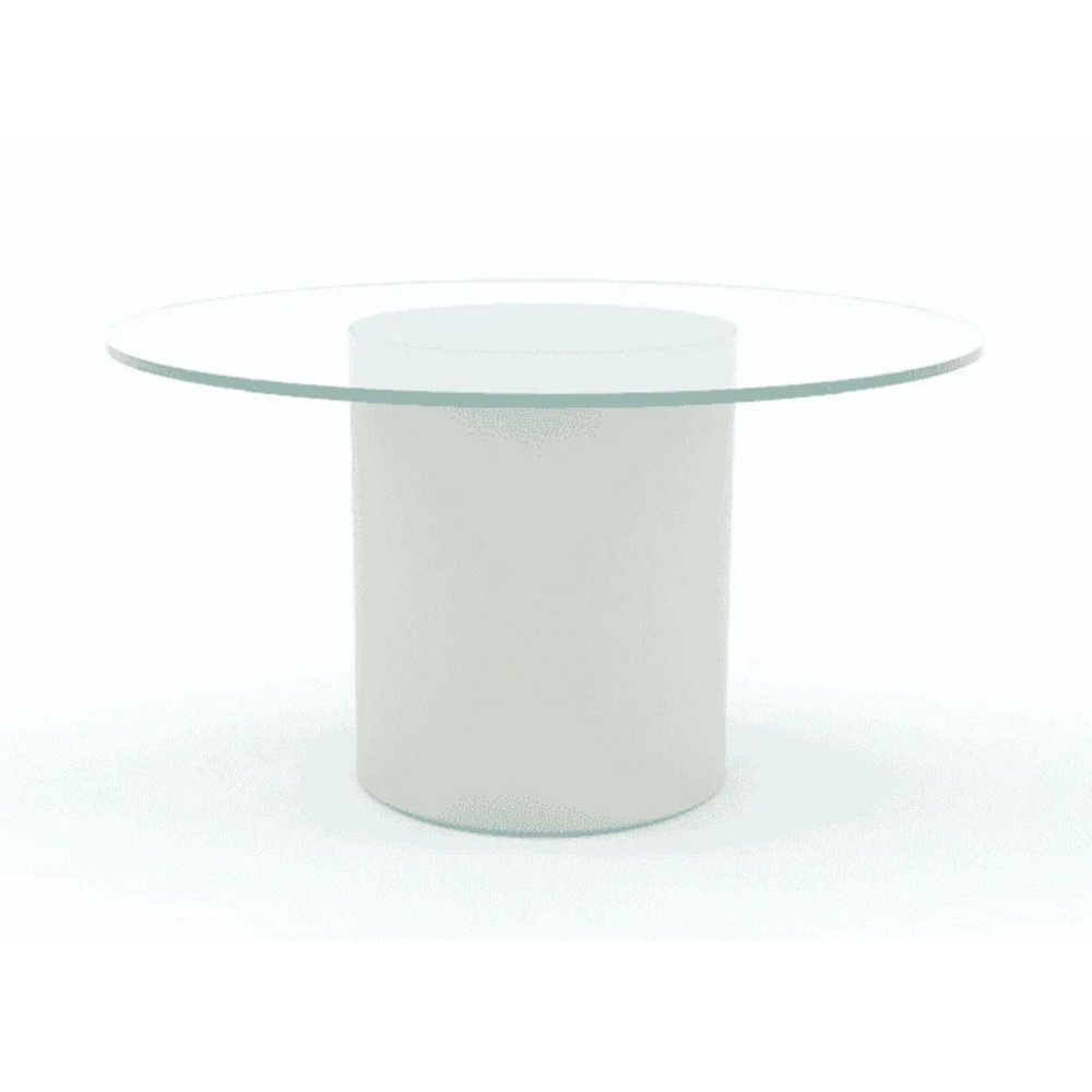 Table Arthur ronde lumineuse avec plateau en verre