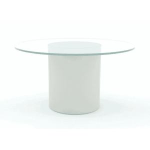 Table Arthur ronde lumineuse avec plateau en verre