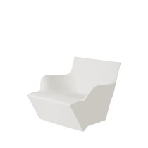 fauteuil design extérieur Kami San finition blanc mat milky white