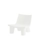 Fauteuil Low Lita blanc en vue produit.