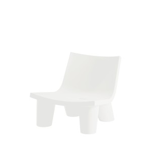Fauteuil Low Lita blanc en vue produit.