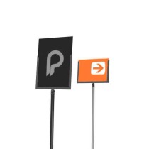 Porte affiche noir pour poteau de guidage LINE (Potelet®)