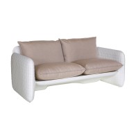 canapé lounge outdoor Mara Sofa blanc avec coussins sable