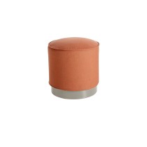 pouf lounge outdoor Mara gris argile avec coussin orange