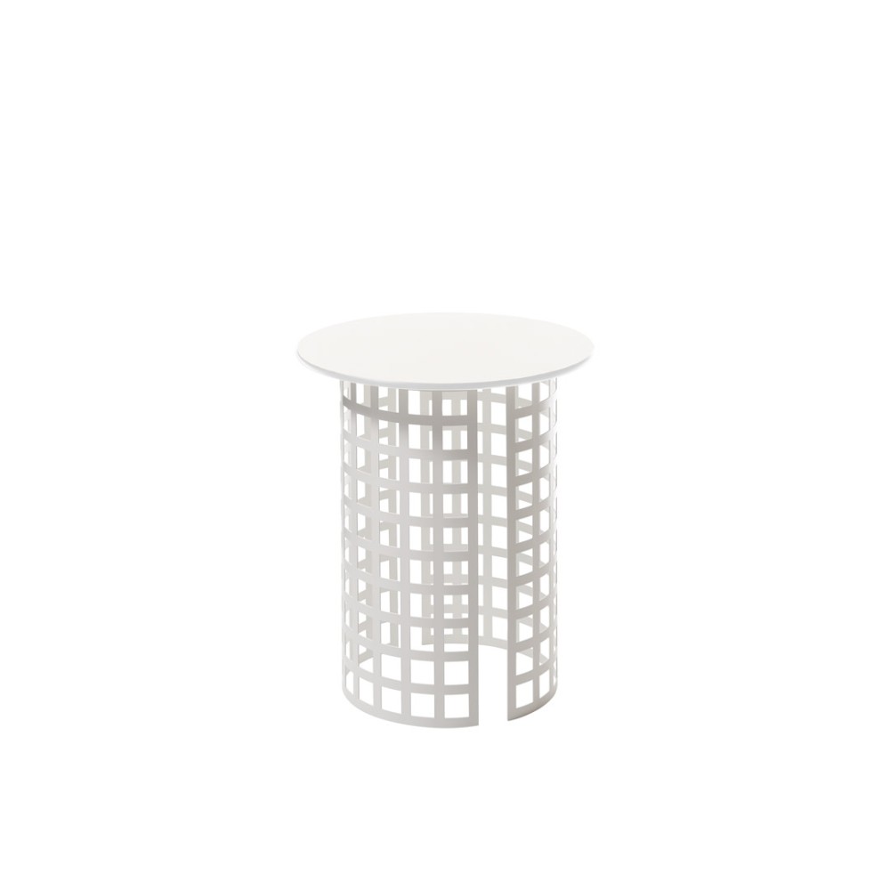 table basse outdoor Mara Low Table plateau rond blanc