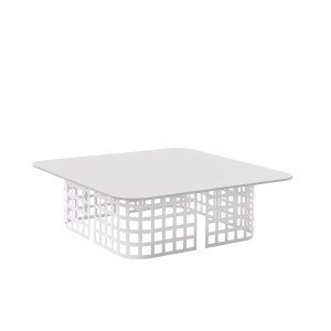 table basse carrée Mara Low Table blanche plateau HPL