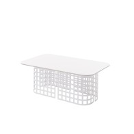 table basse rectangulaire Mara Low Table blanche vue de côté