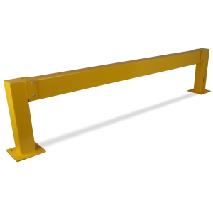 Vue latérale du poteau de garde-corps acier modulaire avec système d’assemblage boulonné