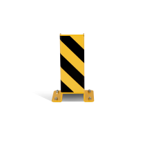 Vue frontale de la base du profilé de protection avec platines de fixation