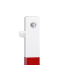 Détail du système de verrouillage du poteau de parking rabattable