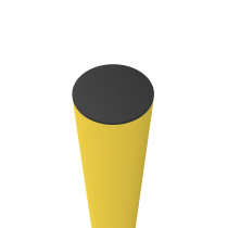 Borne de protection industrielle vue de dessus avec capuchon noir renforcé