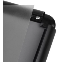 Détail du profil et protection PVC du Cadre clic-clac coins courbés