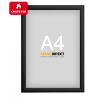 Cadre aluminium noir ignifuge au format A4