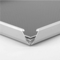 Détail profil aluminium cadre clic-clac coins à onglets
