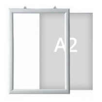 Cadre suspendu Slide-in horizontal format A2 pour vitrine
