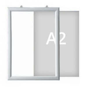 Cadre suspendu Slide-in horizontal format A2 pour vitrine