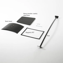 dimensions du support d'information ARC noir incurvé.