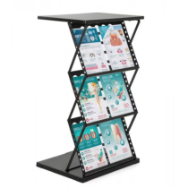Support brochures pliant présentoir documents multi-niveaux structure stable