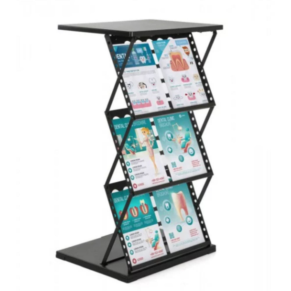 Support brochures pliant présentoir documents multi-niveaux structure stable