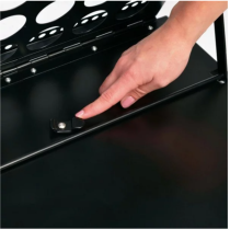 Support brochures pliant mécanisme de pliage avec verrouillage sécurisé