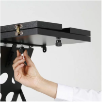 Support brochures pliant réglage plateau supérieur fixation manuelle