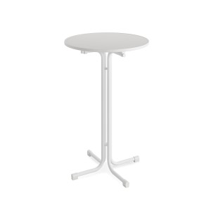 Table haute pliante Ø80cm, blanc