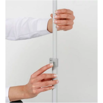 Comptoir promotionnel avec fronton système de réglage poteau