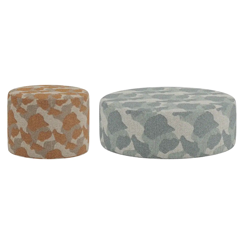 Pouf extérieur rond Peak en deux formats : Ø 60 x 45 cm et Ø 100 x 35 cm