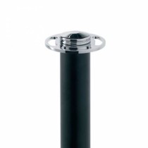 Poteau à corde noir mat - tête chromée pour balisage professionnel