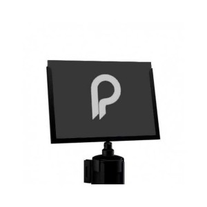 Porte-affiche A4 pour poteaux Potelet® compatible avec poteaux à sangle, affichage professionnel.