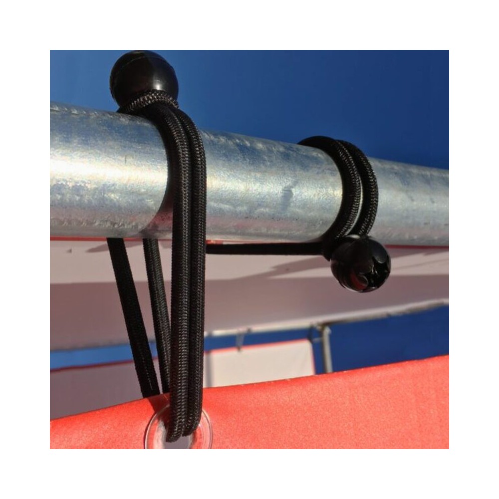 Lot De 50 Tendeurs Élastiques Avec Boule - Sandows Bâches Tentes Noirs 10kg