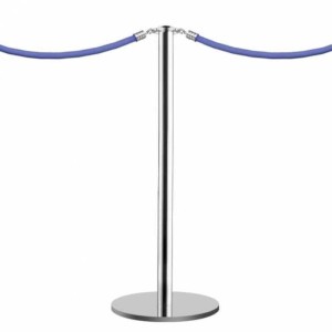 Poteau à corde finition chromé pour événement prestigieux ou musée