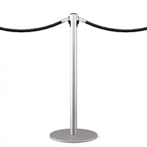 Poteau de délimitation gris argenté à crochets POST