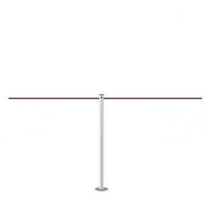 Potelet de balisage argenté à fixer, idéal pour délimiter les espaces intérieurs