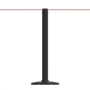 Poteau à corde de guidage écologique noir avec corde élastique pour balisage