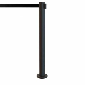 Poteau à sangle avec embase magnétique sangle de 5m noir