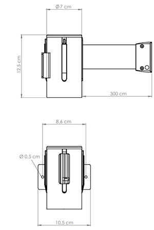 Dimensions enrouleur