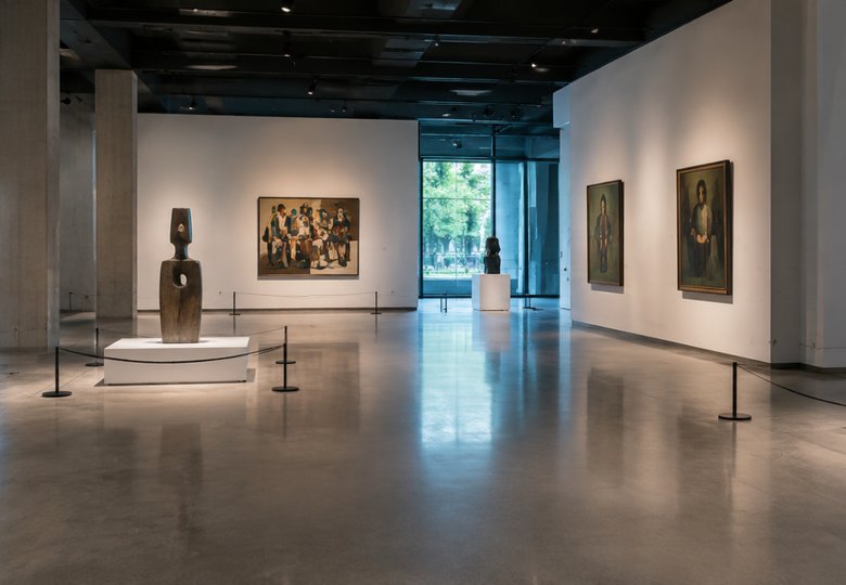 Poteau à corde musée : guidage et protection des œuvres
